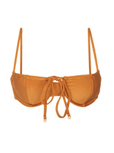 Laad de afbeelding in de Gallery-viewer, Product Front: Rio De Sol Top Top Shimmer-Nocciola Balconet-Tie