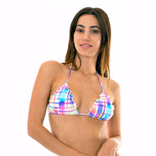 Laad de afbeelding in de Gallery-viewer, Model Front: Rio De Sol Top Soutien Plaid Frufru