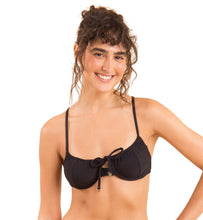 Laad de afbeelding in de Gallery-viewer, Gallery: Rio De Sol Top Top Dots-Black Balconet-Tie