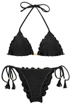 Laad de afbeelding in de Gallery-viewer, Product Front: Rio De Sol Set Set Shimmer-Black Frufru