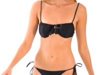 Laad en speel video af in Gallery-viewer, Video: Rio De Sol Bottom Bottom Shimmer-Black Cheeky-Tie-Gold