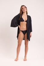 Laad de afbeelding in de Gallery-viewer, Image 10: Rio De Sol Kaftans / Cover Ups Black Kimono