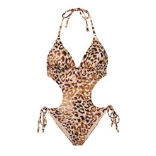 Laad de afbeelding in de Gallery-viewer, Product Front: Rio De Sol One-Piece Leopard Trikini-Comfy