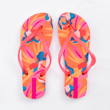 Laad de afbeelding in de Gallery-viewer, Product Front: Rio De Sol Flip-Flop Orange Bloom Slim
