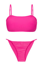 Laad de afbeelding in de Gallery-viewer, Product Front: Rio De Sol Set Set Amaranto Bandeau-Reto Cheeky-Fixa