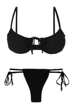Laad de afbeelding in de Gallery-viewer, Product Front: Rio De Sol Set Set Dots-Black Balconet-Tie Pipa