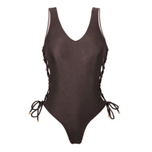 Laad de afbeelding in de Gallery-viewer, Product Front: Rio De Sol One-Piece Shimmer-Coffee Zoe