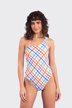 Laad de afbeelding in de Gallery-viewer, Model Front: Rio De Sol One-Piece Square Santorini