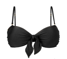 Laad de afbeelding in de Gallery-viewer, Product Front: Rio De Sol Top Top Shimmer-Black Bandeau-No