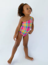 Laad de afbeelding in de Gallery-viewer, Model Front: Rio De Sol Girl's One-Piece Tulip-Garden Santorini-Kids