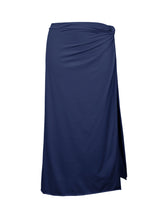 Laad de afbeelding in de Gallery-viewer, Product Front: Rio De Sol Beach Skirt Navy Long-Skirt-Knot
