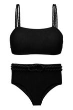 Laad de afbeelding in de Gallery-viewer, Product Front: Rio De Sol Set Set St-Tpz-Black Reto Hotpant-High
