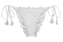 Laad de afbeelding in de Gallery-viewer, Product Front: Rio De Sol Bottom Bottom Shimmer-White Frufru
