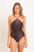 Laad de afbeelding in de Gallery-viewer, Model Front: Rio De Sol One-Piece Shimmer-Coffee New Vegas
