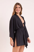Laad de afbeelding in de Gallery-viewer, Image 03: Rio De Sol Kaftans / Cover Ups Black Kimono
