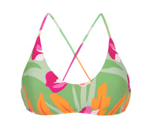 Laad de afbeelding in de Gallery-viewer, Product Front: Rio De Sol Top Top Green-Bloom Bralette
