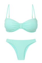 Laad de afbeelding in de Gallery-viewer, Product Front: Rio De Sol Set Set Malibu-Menta Bandeau-Duo Essential
