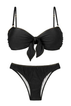 Laad de afbeelding in de Gallery-viewer, Product Front: Rio De Sol Set Set Shimmer-Black Bandeau-No Essential
