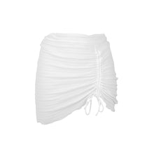 Laad de afbeelding in de Gallery-viewer, Memphis-White Mini Skirt Ruched
