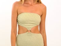 Laad en speel video af in Gallery-viewer, Video: Rio De Sol Mini Dress Brisa-Pistache Lulu Dress
