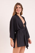 Laad de afbeelding in de Gallery-viewer, Image 03: Rio De Sol Beach Dresses Black Kimono
