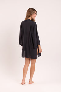 Model Back: Rio De Sol Beach Dresses Black Kimono