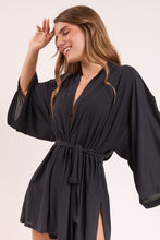 Laad de afbeelding in de Gallery-viewer, Image 05: Rio De Sol Beach Dresses Black Kimono
