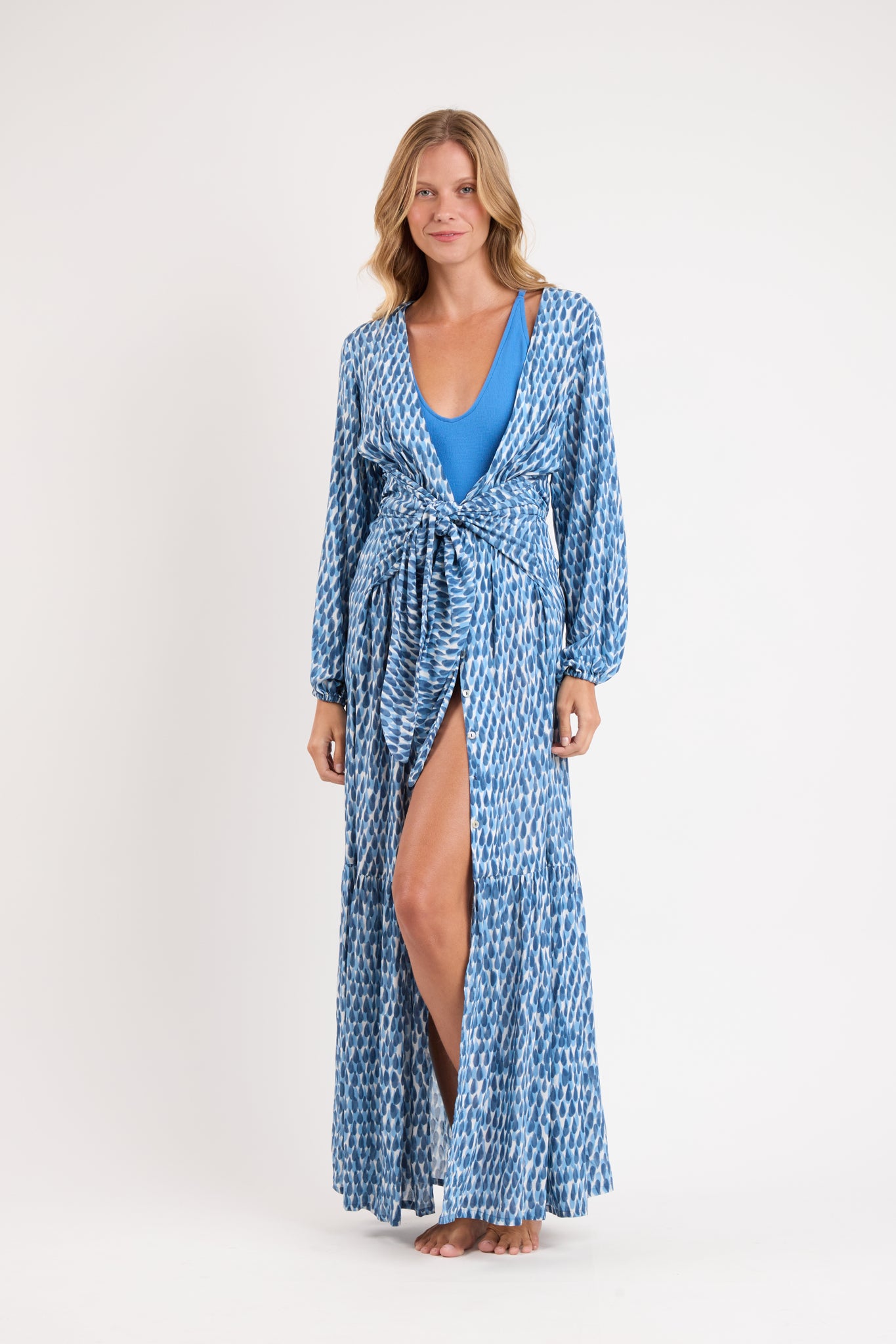 Model Front: Rio De Sol Beach Dresses Chuva Long Dress Verona