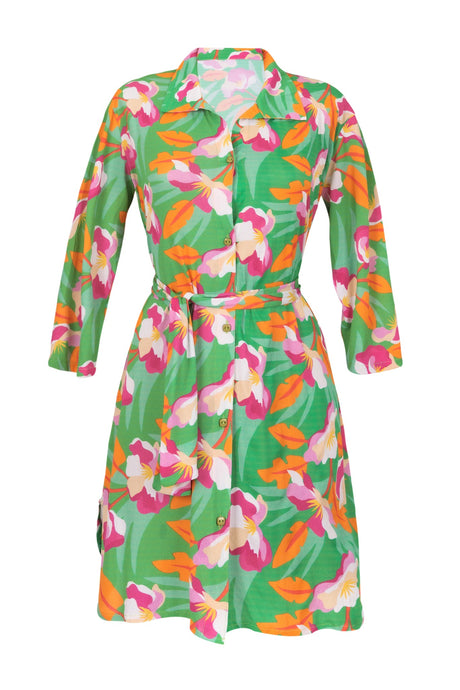 Product Front: Rio De Sol Beach Dresses Green Bloom Chemise
