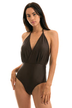 Laad de afbeelding in de Gallery-viewer, Model Front: Rio De Sol One-Piece Meteorite Transpassado

