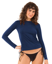Laad de afbeelding in de Gallery-viewer, Gallery: Rio De Sol Top Navy Rash-Guard
