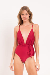 Model Front: Rio De Sol One-Piece Shimmer-Divino New Vegas