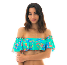 Laad de afbeelding in de Gallery-viewer, Gallery: Rio De Sol Top Top Acqua Flora Babado
