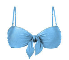 Laad de afbeelding in de Gallery-viewer, Product Front: Rio De Sol Top Top Shimmer-Baltic-Sea Bandeau-Knot

