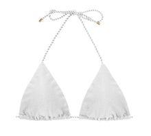 Laad de afbeelding in de Gallery-viewer, Product Front: Rio De Sol Top Top Shimmer-White Tri-Rope
