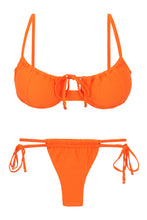 Laad de afbeelding in de Gallery-viewer, Set Stippen-Oranje Balconet-Stropdas Pipa
