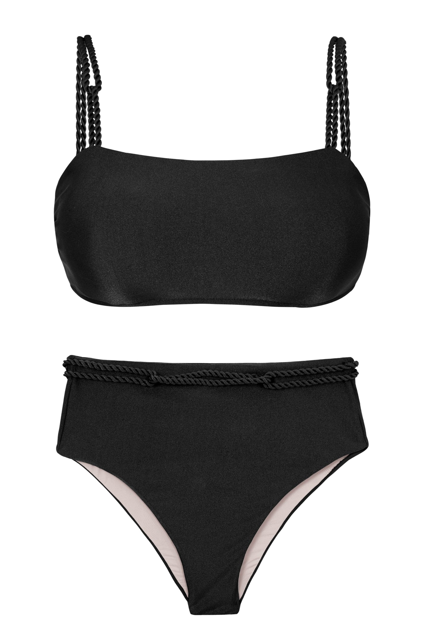 Set Shimmer-zwarte bandeau-reto hotpants