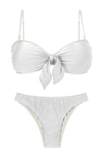 Laad de afbeelding in de Gallery-viewer, Set Shimmer-White Bandeau-Knot Essential
