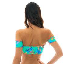 Laad de afbeelding in de Gallery-viewer, Top Acqua Flora off-shoulder
