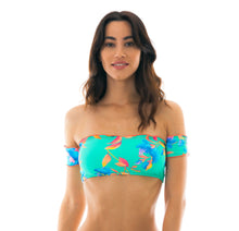 Laad de afbeelding in de Gallery-viewer, Top Acqua Flora off-shoulder
