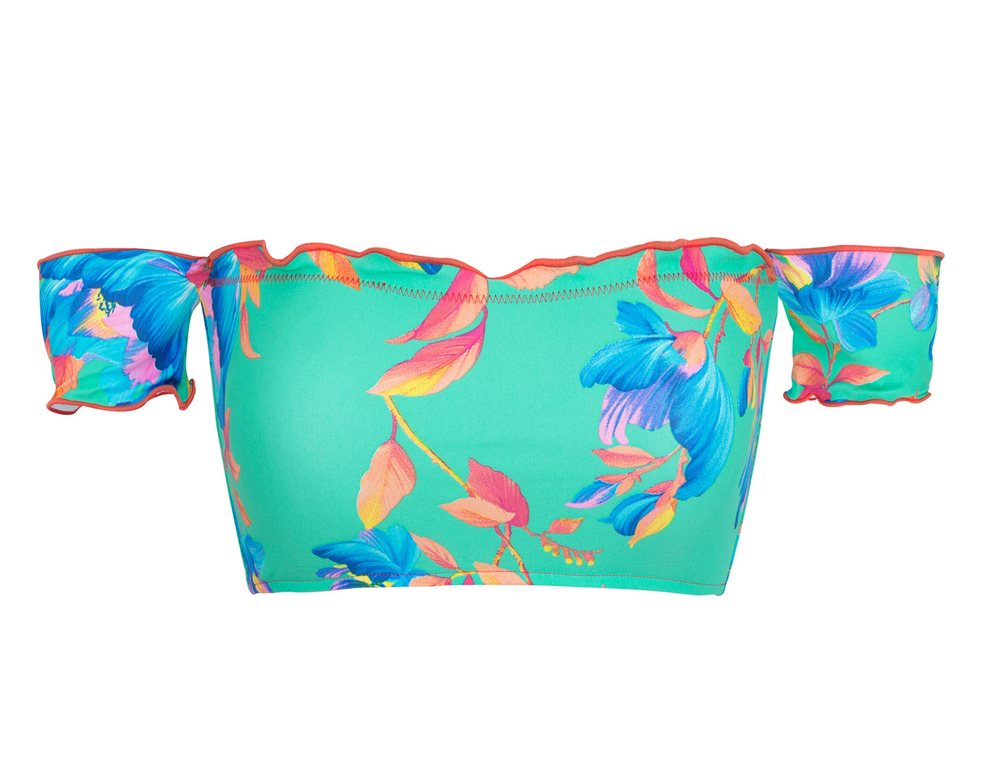 Top Acqua Flora off-shoulder