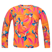 Laad de afbeelding in de Gallery-viewer, Top Orange-Bloom Rash-Guard
