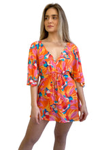Laad de afbeelding in de Gallery-viewer, Oranje Bloom mini-jurk
